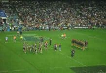 Stacey Jones Names Experienced Kiwis Squad for Pacific Championships Kiwis perform Haka at 2008 RLWC